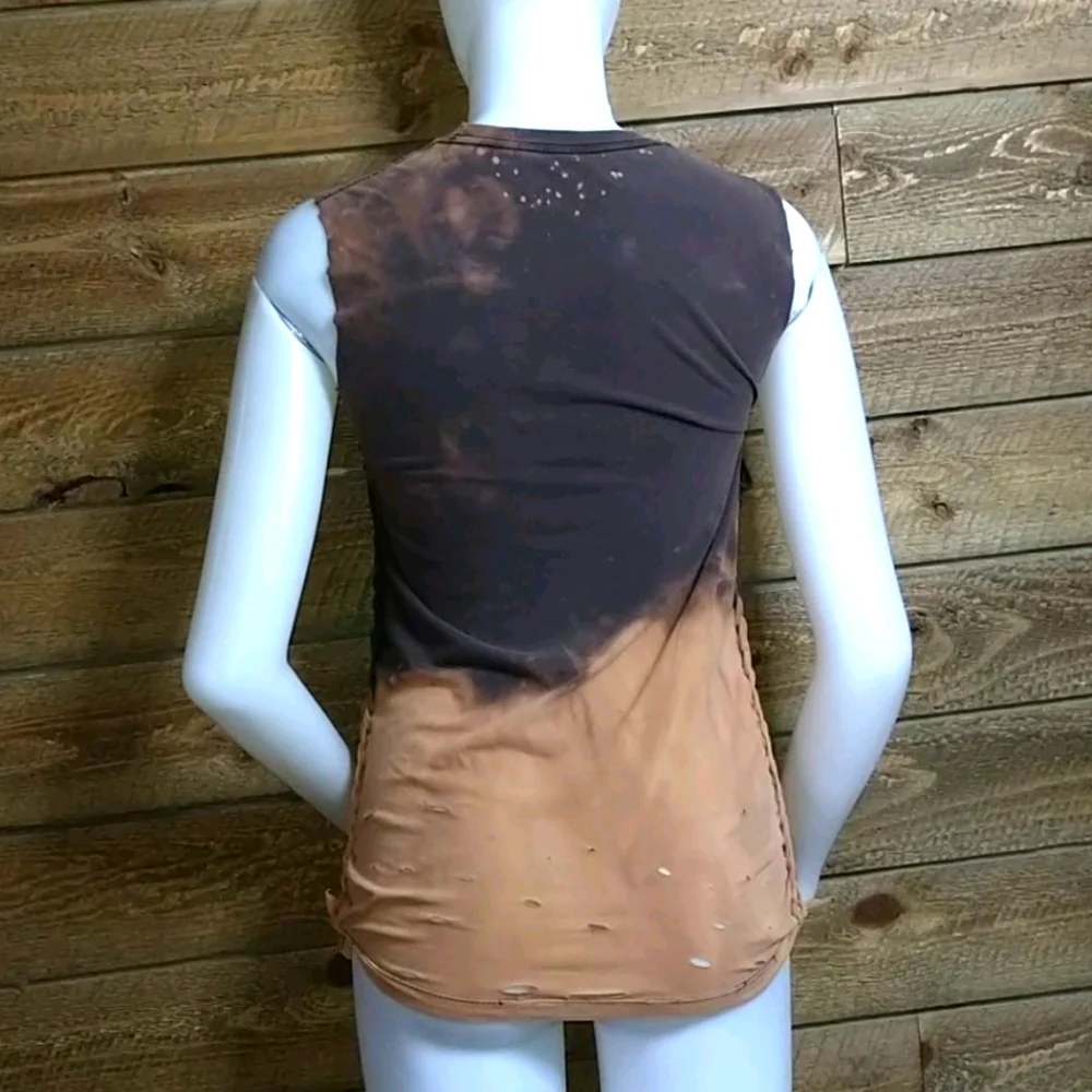 Blink-182 Customized Muscle Tank Brown and Tan T11 - Picture 7 of 10
